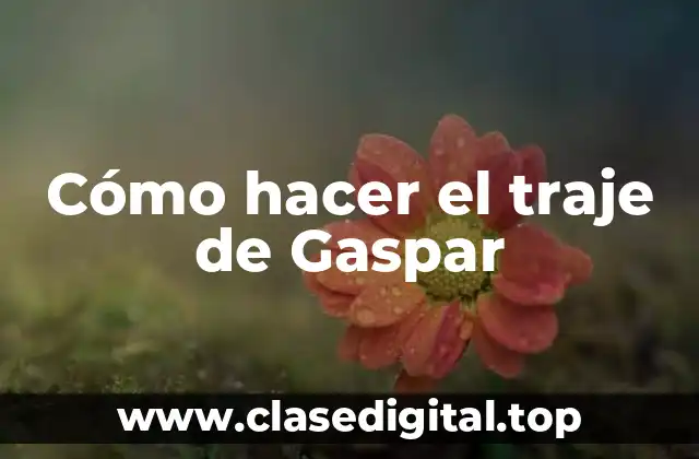 Cómo hacer el traje de Gaspar