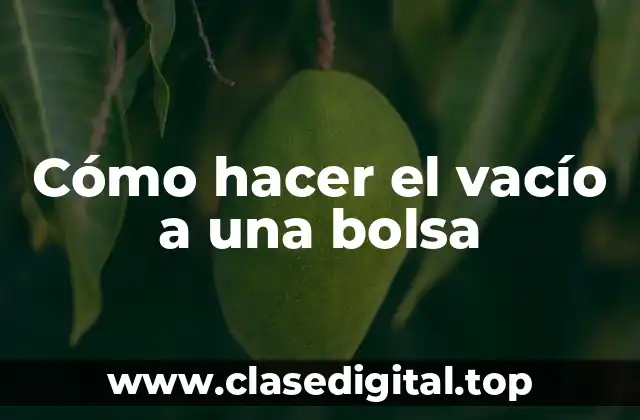Cómo hacer el vacío a una bolsa