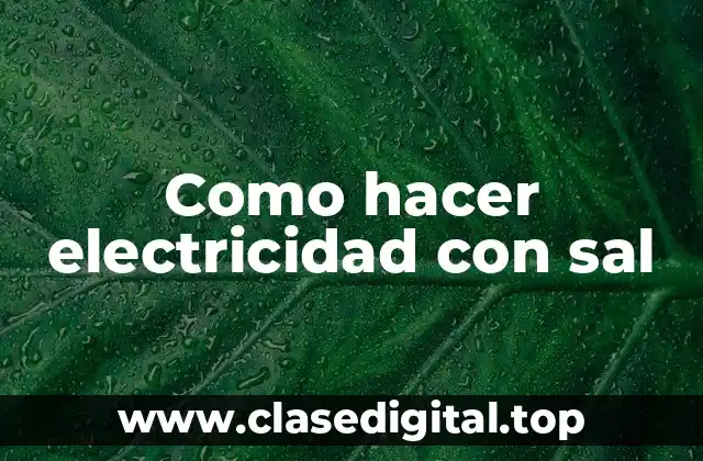 Como hacer electricidad con sal