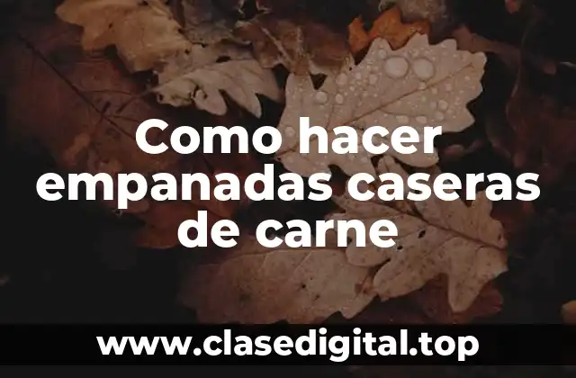 Como hacer empanadas caseras de carne