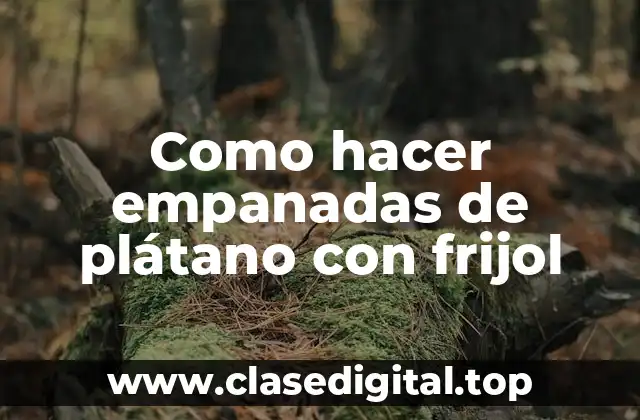 Como hacer empanadas de plátano con frijol