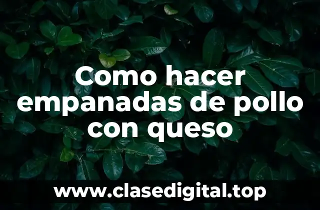 Como hacer empanadas de pollo con queso