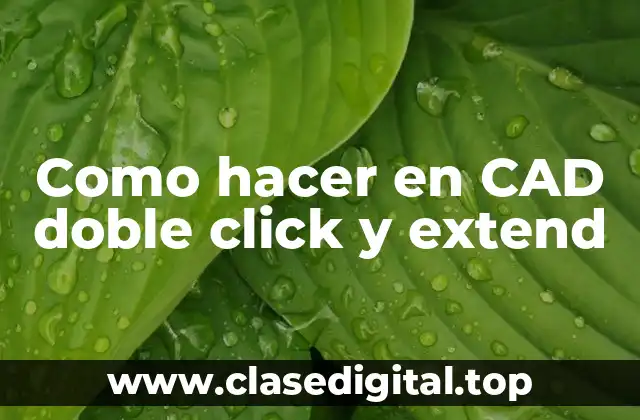 Como hacer en CAD doble click y extend