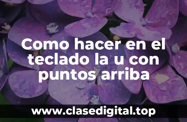 Como hacer en el teclado la u con puntos arriba