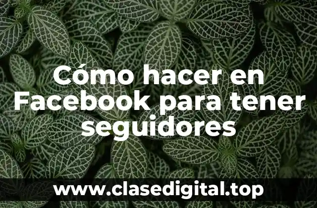 Cómo hacer en Facebook para tener seguidores