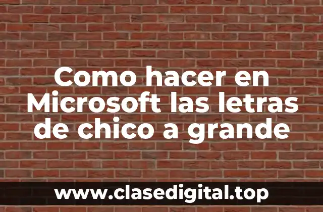 Como hacer en Microsoft las letras de chico a grande