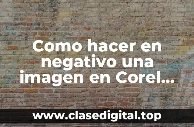 Como hacer en negativo una imagen en Corel Draw