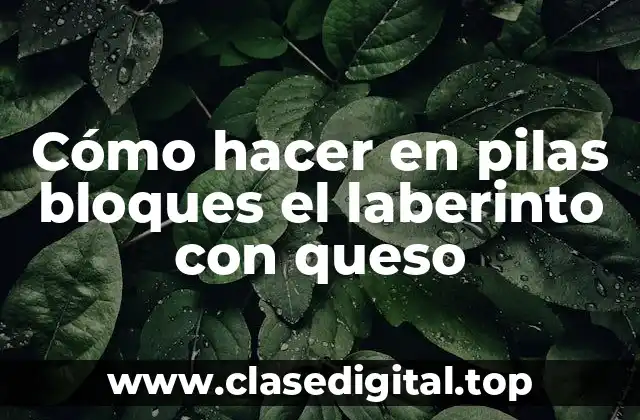 Cómo hacer en pilas bloques el laberinto con queso