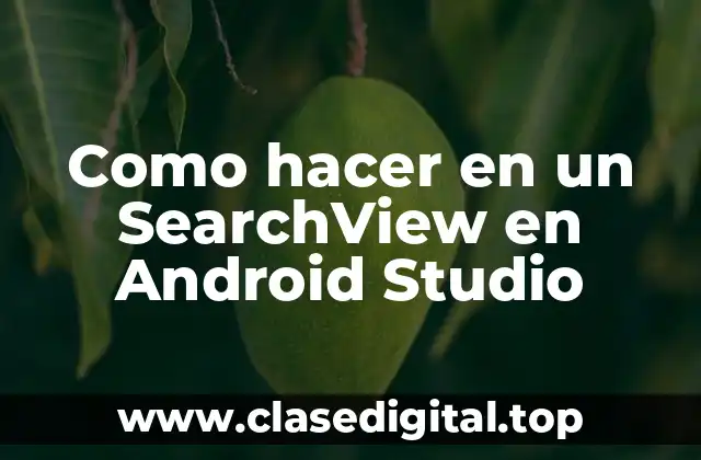 Como hacer en un SearchView en Android Studio