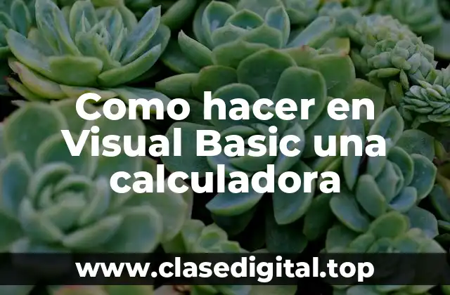 Como hacer en Visual Basic una calculadora