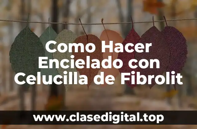 Como Hacer Encielado con Celucilla de Fibrolit