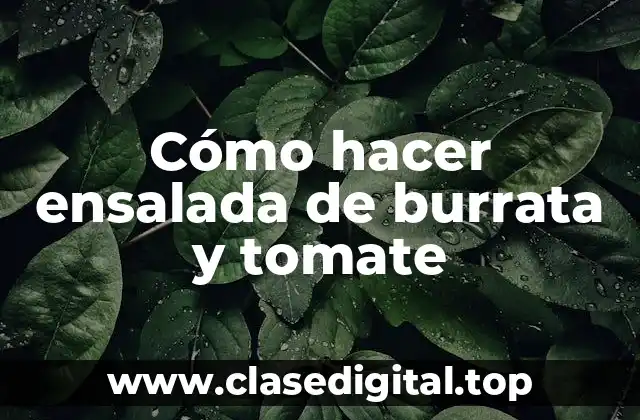 Cómo hacer ensalada de burrata y tomate