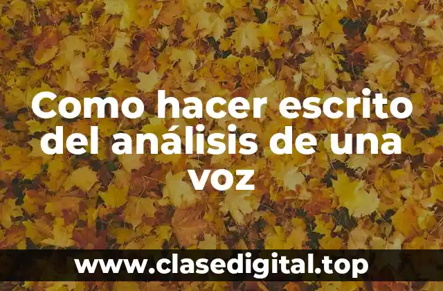Análisis de una voz