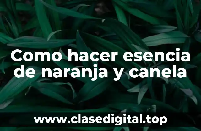 Como hacer esencia de naranja y canela