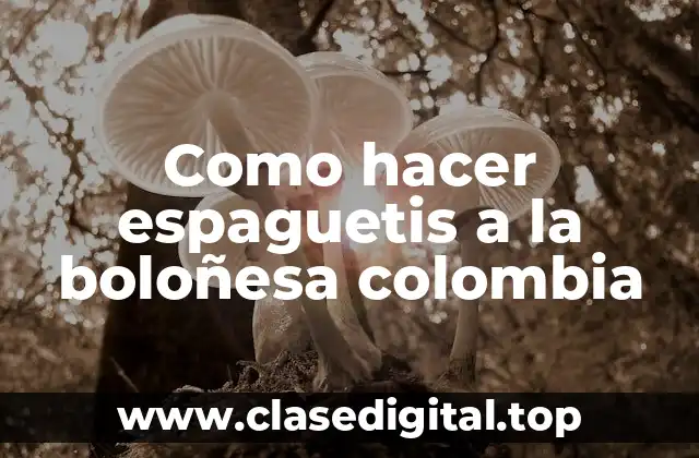 Como hacer espaguetis a la boloñesa colombia