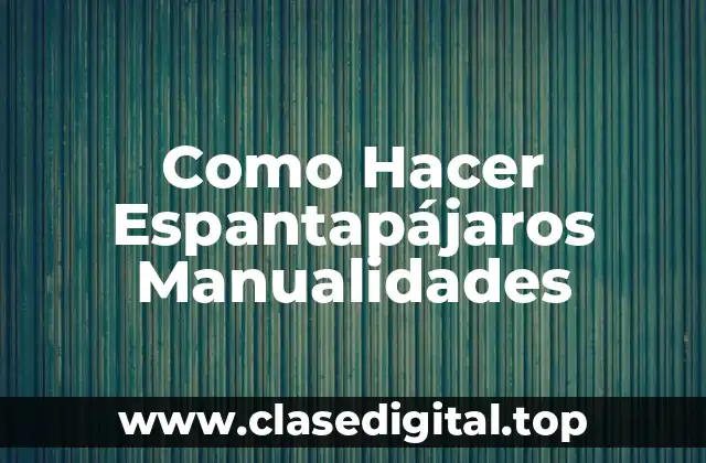 Como Hacer Espantapájaros Manualidades