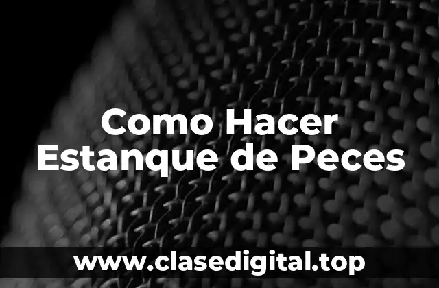 Como Hacer Estanque de Peces