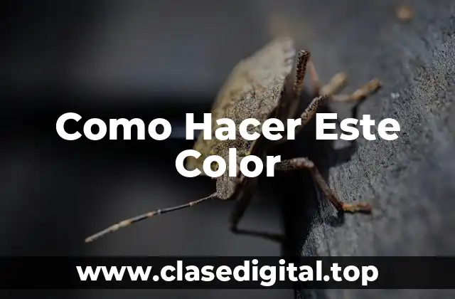 Como Hacer Este Color