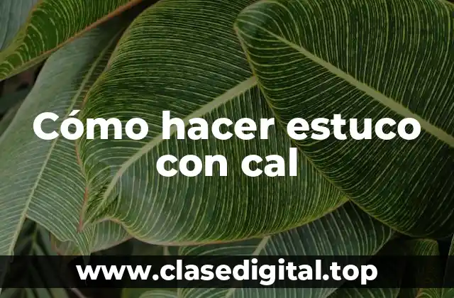 ¿Qué es el estuco de cal y para qué sirve?