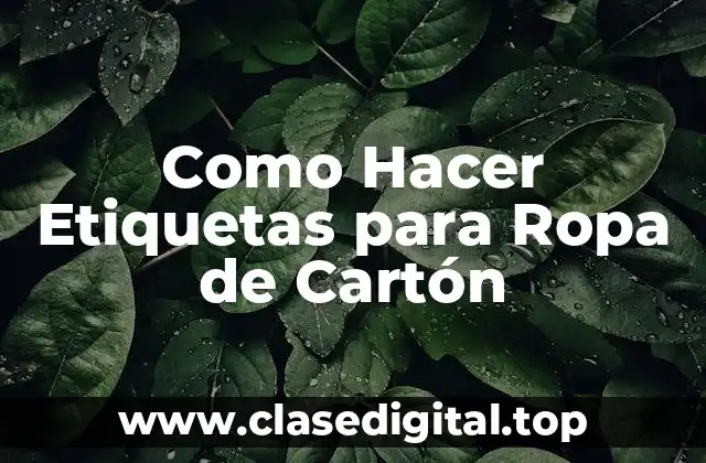 Que son las Etiquetas para Ropa de Cartón