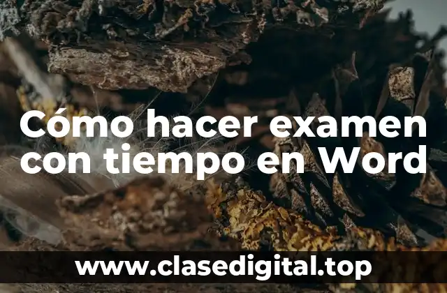 Cómo hacer examen con tiempo en Word