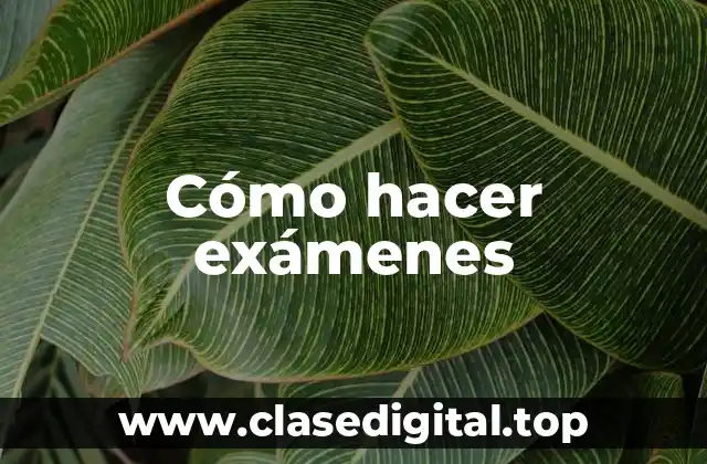 Cómo hacer exámenes