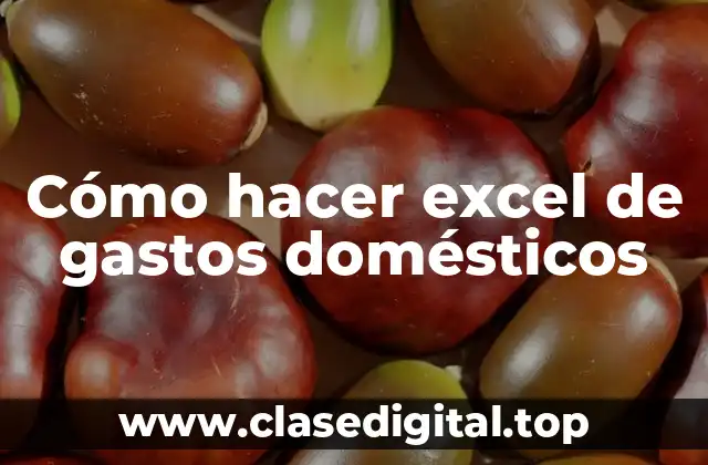 Cómo hacer excel de gastos domésticos