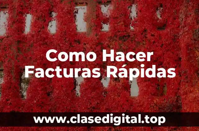 Como Hacer Facturas Rápidas