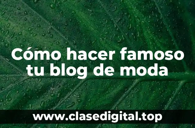 Cómo hacer famoso tu blog de moda