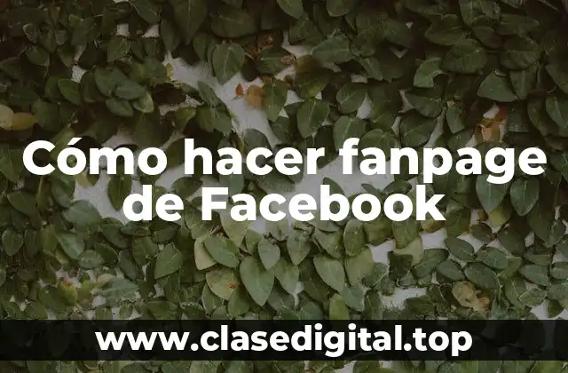 Cómo hacer fanpage de Facebook