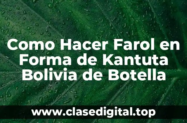 Como Hacer Farol en Forma de Kantuta Bolivia de Botella