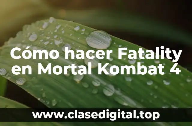 Cómo hacer Fatality en Mortal Kombat 4