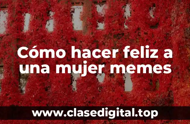 Cómo hacer feliz a una mujer memes