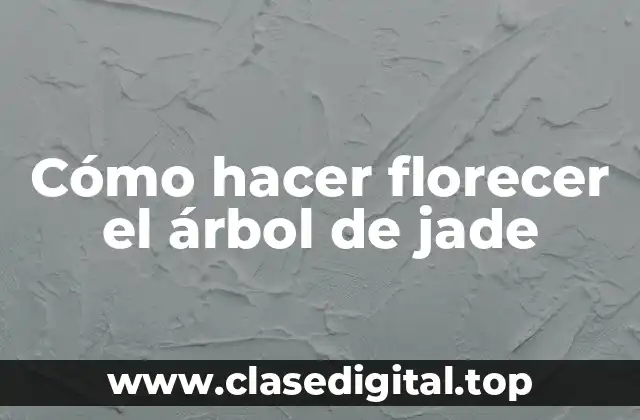 Cómo hacer florecer el árbol de jade