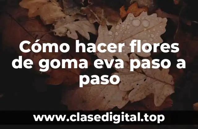 Cómo hacer flores de goma eva paso a paso