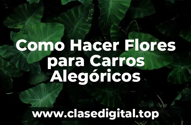 Como Hacer Flores para Carros Alegóricos
