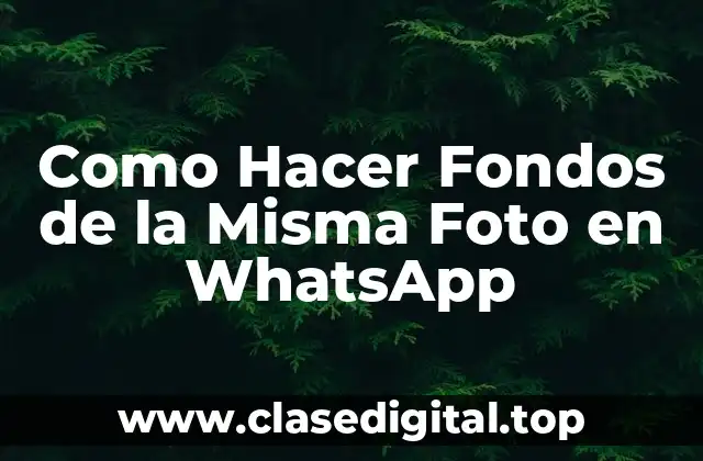 Como Hacer Fondos de la Misma Foto en WhatsApp