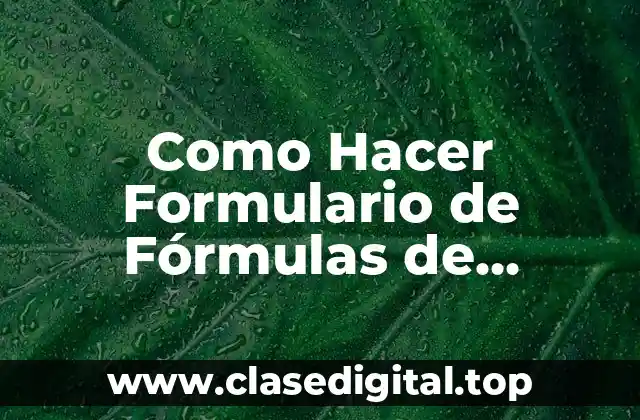 Como Hacer Formulario de Fórmulas de Matemáticas a Mano