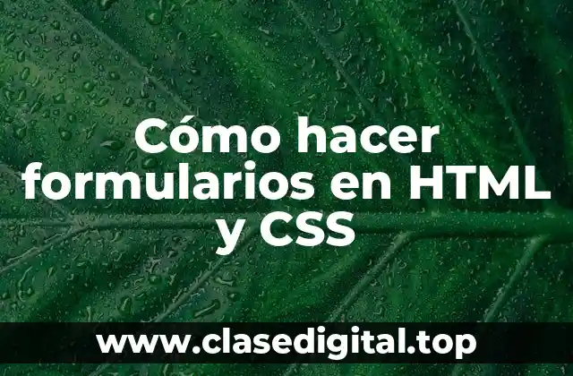 Cómo hacer formularios en HTML y CSS