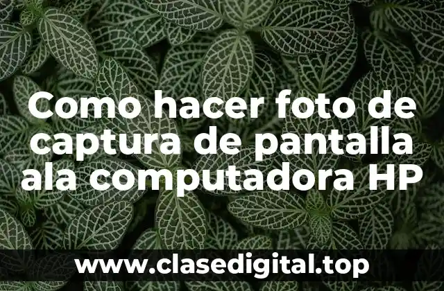 Como hacer foto de captura de pantalla ala computadora HP
