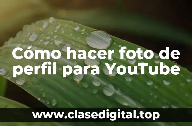 Cómo hacer foto de perfil para YouTube