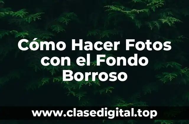 Cómo Hacer Fotos con el Fondo Borroso