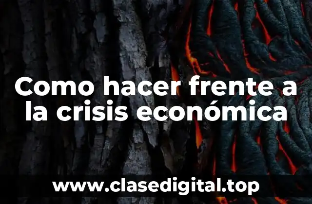 Como hacer frente a la crisis económica