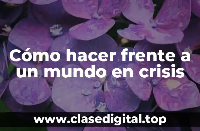 Cómo hacer frente a un mundo en crisis