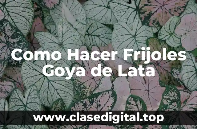 Como Hacer Frijoles Goya de Lata