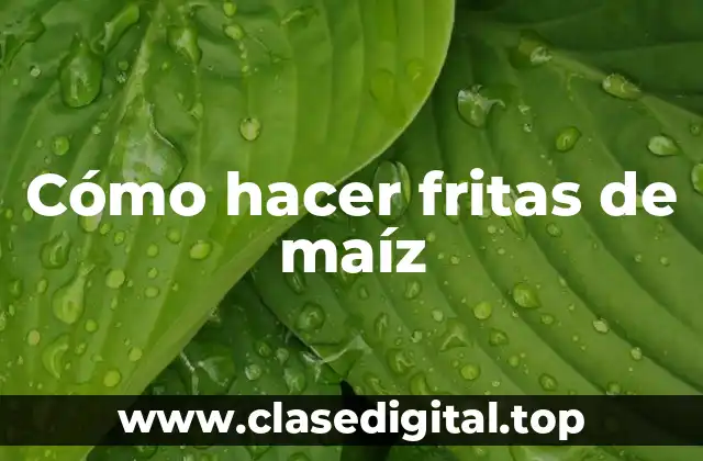 Cómo hacer fritas de maíz