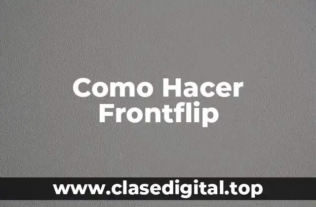 Como Hacer Frontflip