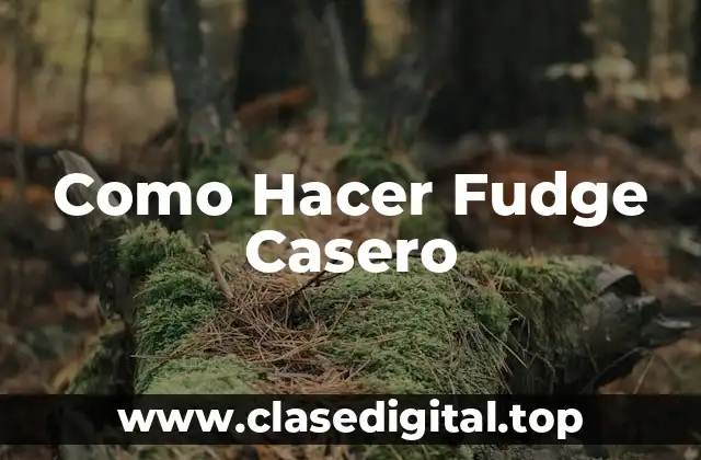 Como Hacer Fudge Casero
