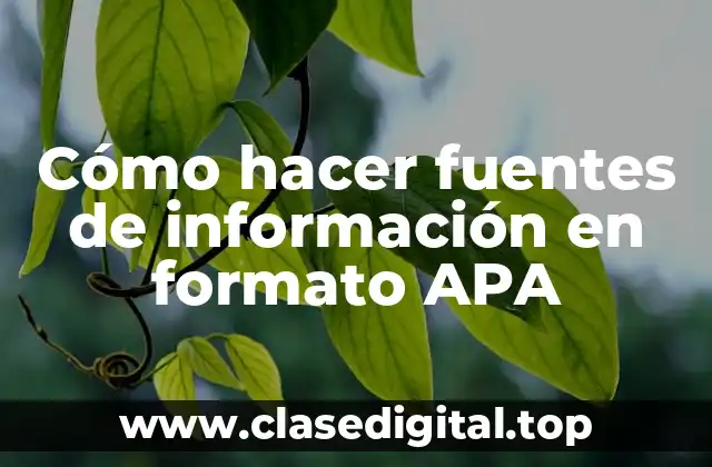 Cómo hacer fuentes de información en formato APA