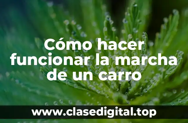 Cómo hacer funcionar la marcha de un carro